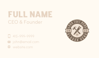 Hammer Saw Woodworking Badge Business Card