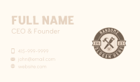 Hammer Saw Woodworking Badge Business Card Design
