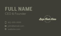 Green Retro Wordmark Business Card