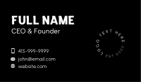 Chic Circle Text Font Business Card