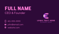 3D Technology Letter E  Business Card