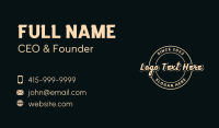 Round Classic Script Wordmark Business Card