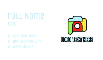 Colorful Camera Outline Business Card Image Preview
