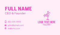 Pink Flamingo Line Art Business Card