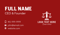 Legal Justice Scale Business Card