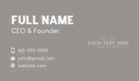 Elegant High End Wordmark Business Card