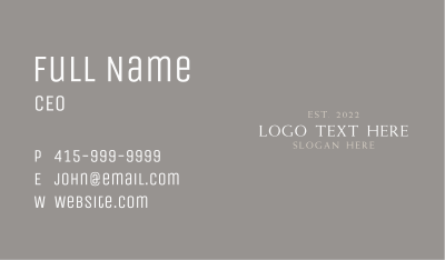 Elegant High End Wordmark Business Card