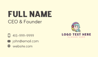 Anime Headphones Girl Business Card Design