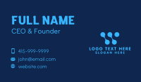 Blue Cyber Letter W Business Card