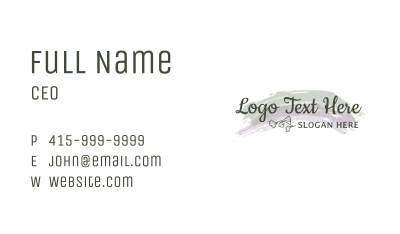 Pastel Floral Wordmark Business Card