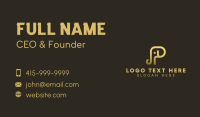 Gold Elephant Letter P Business Card Design
