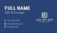 Number 80 Milestone Event Business Card