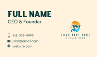 Sunset Yacht Ocean Business Card