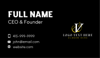 Letter V Fashion Brand Business Card