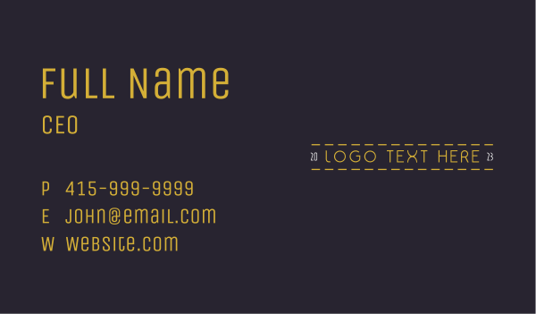 Cool Unique Wordmark Business Card Design