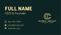 Golden Agency Letter C Business Card Design