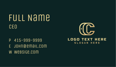 Golden Agency Letter C Business Card