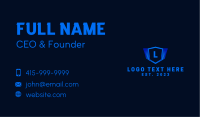 Tech Safety Shield Letter Business Card