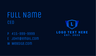 Tech Safety Shield Letter Business Card Image Preview