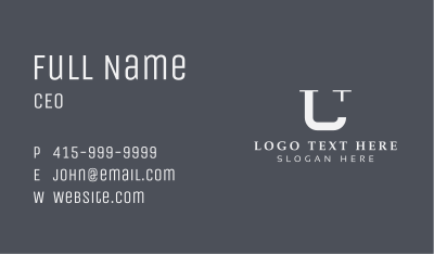 Legal Notary Letter U Business Card