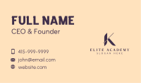Classic Brand Letter K Business Card