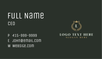 Classic Crown Wreath  Business Card
