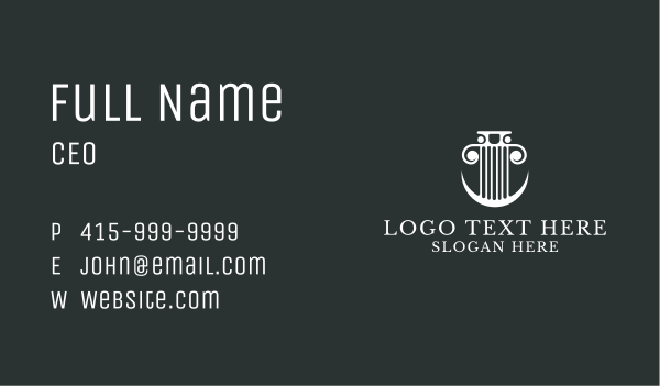 Professional Lawyer Column Business Card Design Image Preview