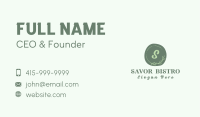 Green Organic Seal Letter  Business Card