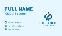 Blue Helmet Location Pin Business Card Design