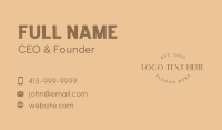 Classy Fashion Business Wordmark Business Card