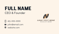 Fashion Boutique Apparel Letter N Business Card Design