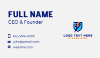 Electric Lightning Bolt Shield Business Card Design