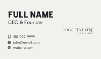 Stylish Beauty Wordmark Business Card