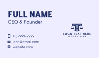 Law Notary Letter T Business Card