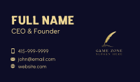 Feather Quill Calligraphy Business Card