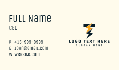 Electrical Voltage Letter T Business Card