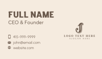 Letter J Business Card example 1