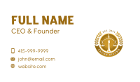 Justice Law Scale Business Card