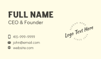 Fashion Accessory Wordmark Business Card