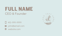 Palm Leaf Letter Business Card