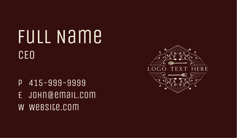Eatery Business Card example 1