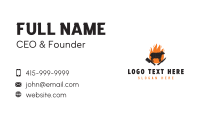 Cow Knife Flame Barbecue Business Card