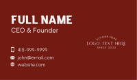 Luxury Fashion Brand Wordmark Business Card