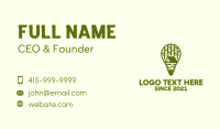 Green Camping Light Bulb Business Card