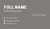 Luxury Beauty Wordmark Business Card