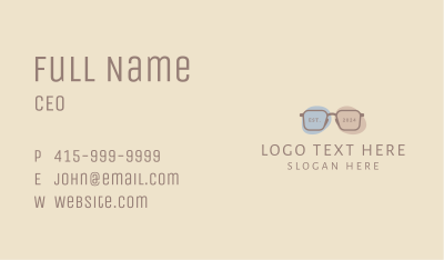 Minimalist Fashion Eyeglass Business Card