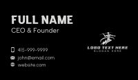 Javelin Athlete Lightning Business Card