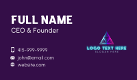 Pyramid Neon Triangle Business Card