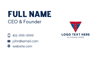 Patriotism Triangle Letter T  Business Card Design