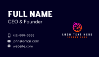 Flaming Basketball Tournament Business Card